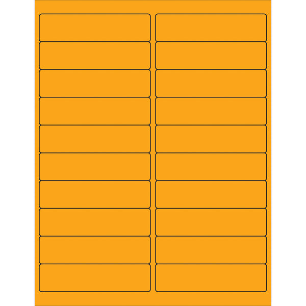 4 x 1" Fluorescent Orange Rectangle Laser Labels 2000/Case