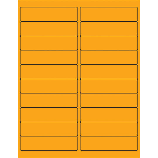 4 x 1" Fluorescent Orange Rectangle Laser Labels 2000/Case