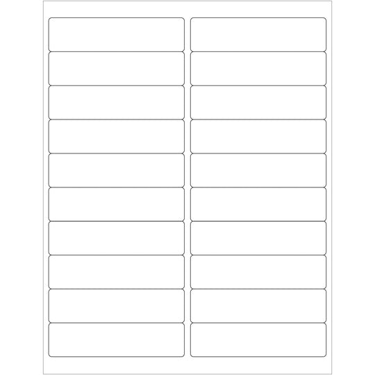 4 x 1" White Rectangle Laser Labels 2000/Case
