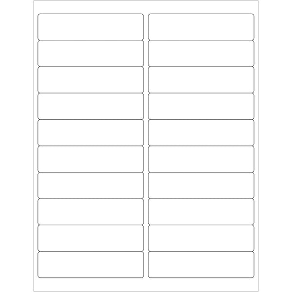4 x 1" White Removable Rectangle Laser Labels 2000/Case