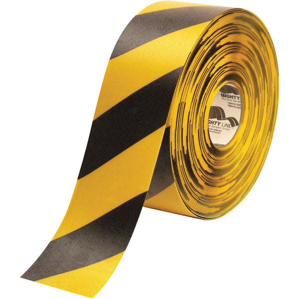 4" x 100 Feet Yellow/Black Mighty Line Deluxe Safety Tape