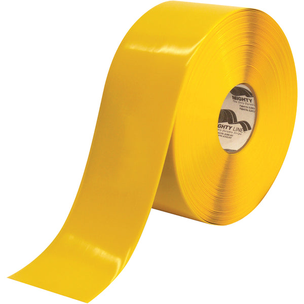 4" x 100 Feet Yellow Mighty Line Deluxe Safety Tape