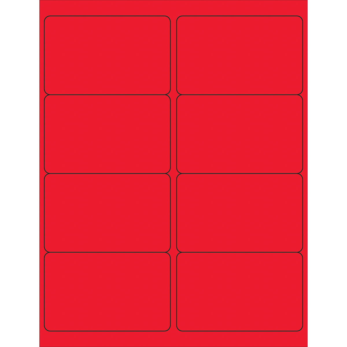 Red Laser Labels 4 x 2 1/2