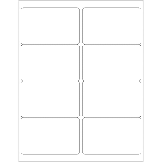 4 x 2 1/2" White Rectangle Laser Labels 800/Case