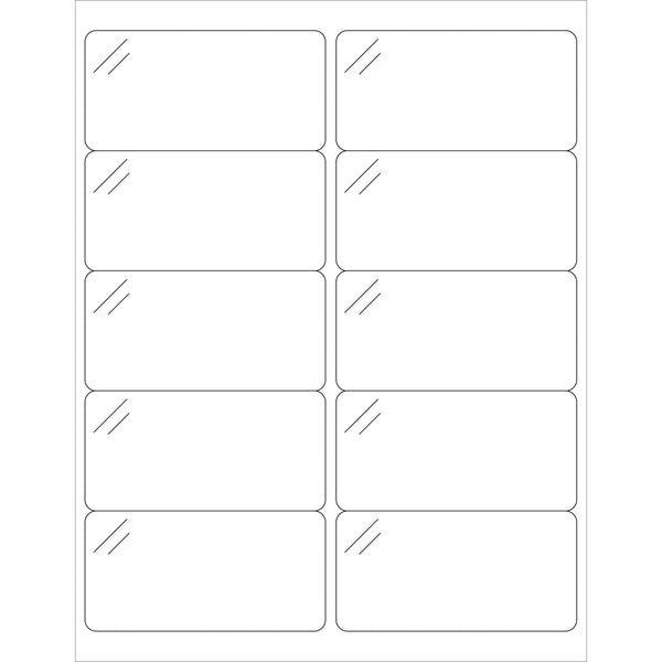 4 x 2" Crystal Clear Rectangle Laser Labels 1000/Case