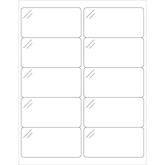 4 x 2" Crystal Clear Rectangle Laser Labels 1000/Case
