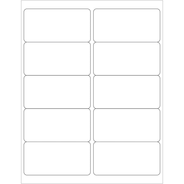 4 x 2" White Rectangle Laser Labels 1000/Case