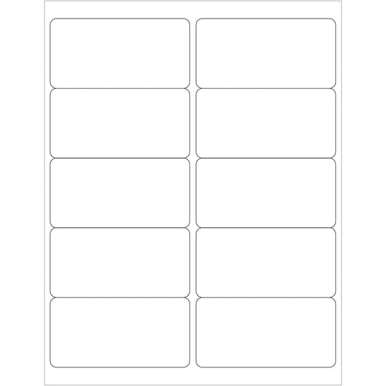 4 x 2" White Rectangle Laser Labels - Master Case 10000/Case