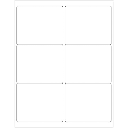 4 x 3 1/3" White Rectangle Laser Labels - Master Case 6000/Case