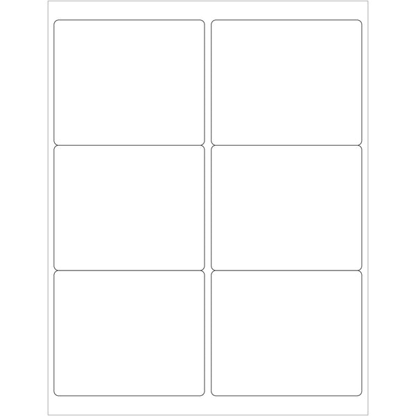4 x 3 1/3" Glossy White Rectangle Laser Labels 600/Case