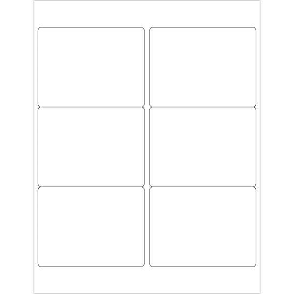 4 x 3" White Rectangle Laser Labels 600/Case