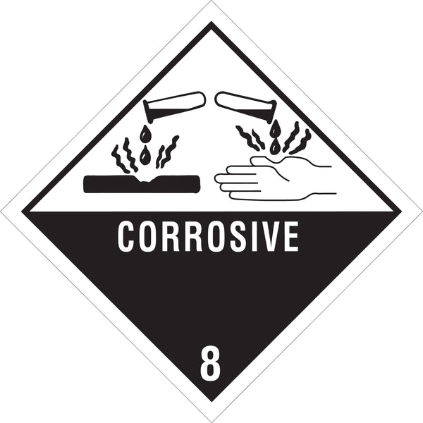 Corrosive D.O.T. Labels (4 x 4) 500/Roll