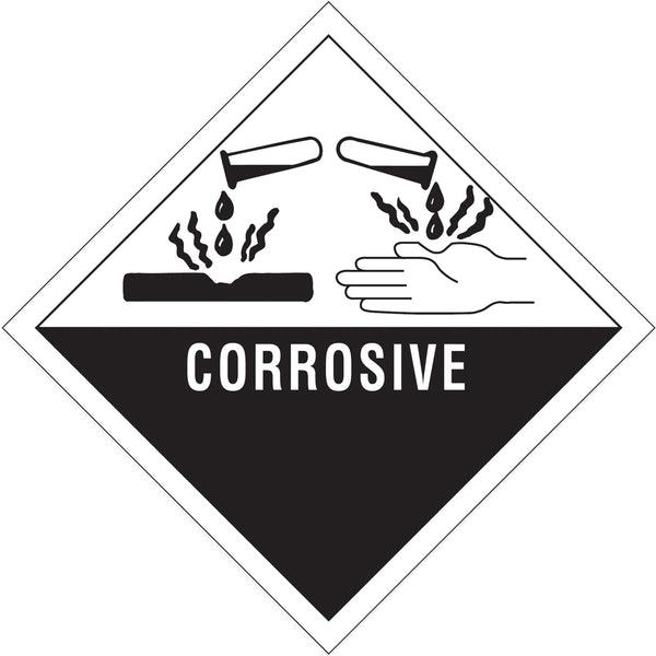 4 x 4" - "Corrosive" Labels 500/Roll