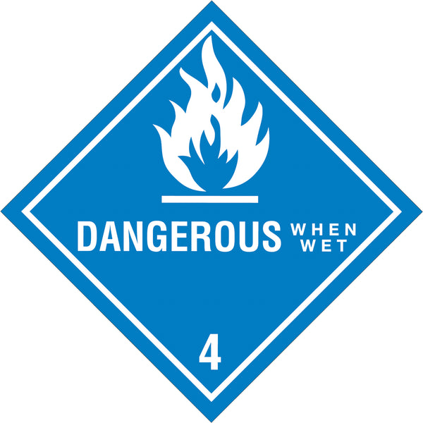 4 x 4" - "Dangerous When Wet - 4" Labels 500/Roll