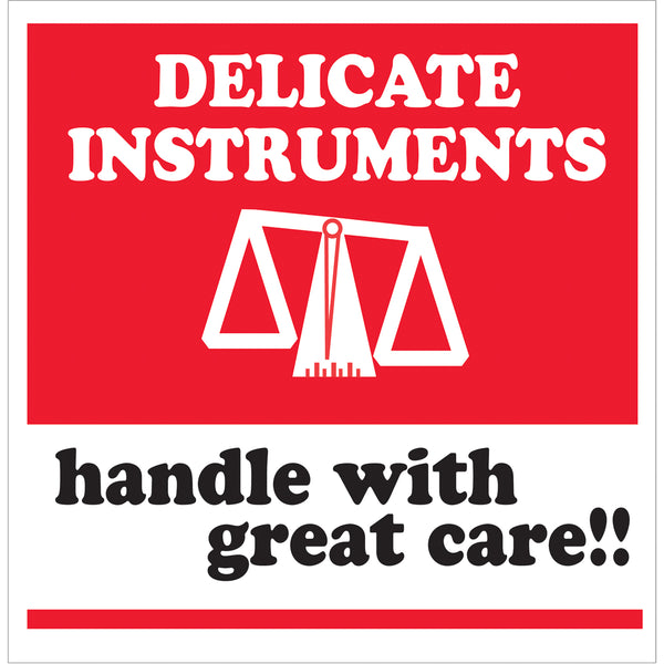 Delicate Instruments Handle with Great Care Labels (4 x 4) 500/Roll