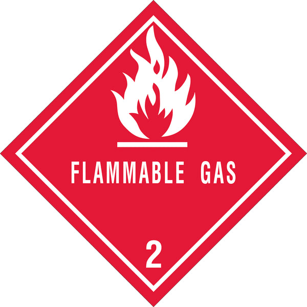 4 x 4" - "Flammable Gas - 2" Labels 500/Roll