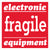 Fragile Electronic Equipment Labels (4 x 4) 500/Roll