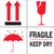 4 x 4" - "Fragile - Keep Dry" Labels 500/Roll