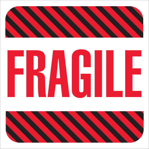 4 x 4" - "Fragile" Labels 500/Roll