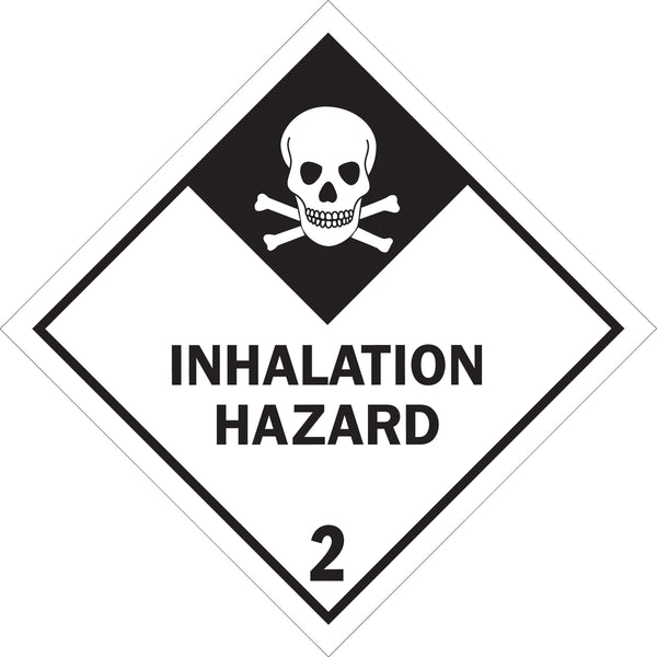 4 x 4" - "Inhalation Hazard - 2" Labels 500/Roll