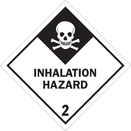 4 x 4" - "Inhalation Hazard - 2" Labels 500/Roll