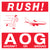 4 x 4" - "Rush AOG - Aircraft On Ground" Labels 500/Roll