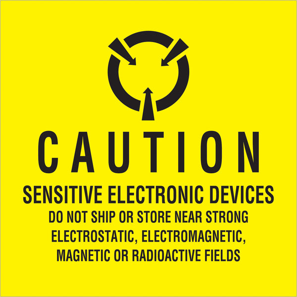 4 x 4" - "Sensitive Electronic Devices" Labels 500/Roll