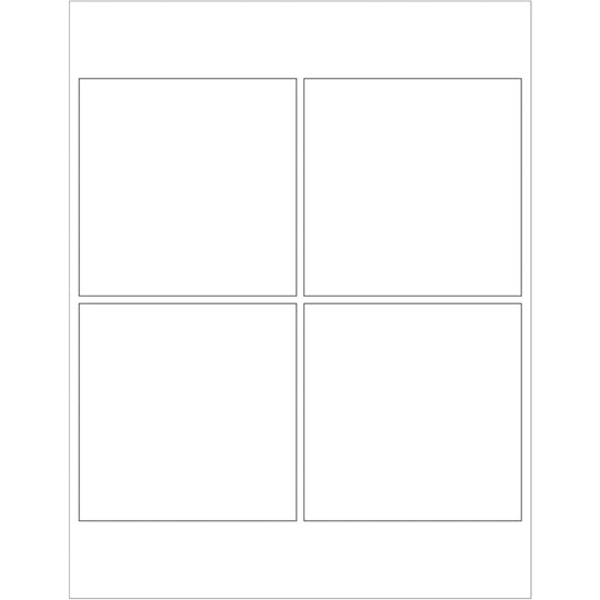 4 x 4" White Rectangle Laser Labels 400/Case