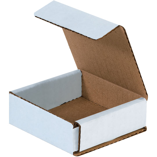 4 x 4 x 1 White Corrugated Mailers 50/Bundle