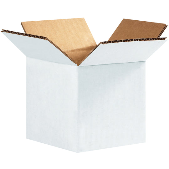 4 x 4 x 4 White Corrugated Boxes  25/Bundle