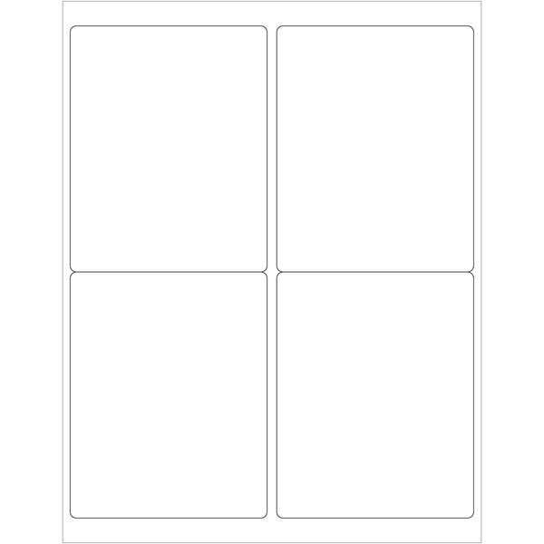 4 x 5" White Rectangle Laser Labels 400/Case