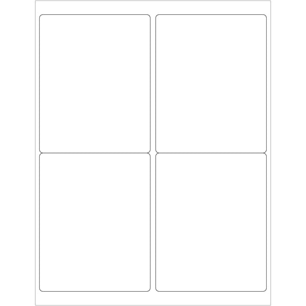 4 x 5" White Removable Rectangle Laser Labels 400/Case