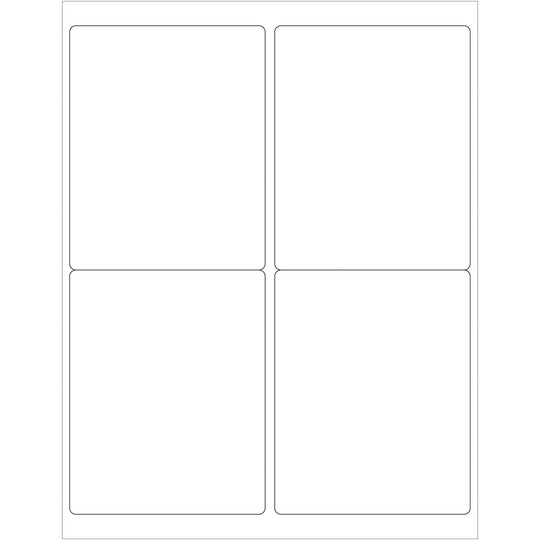 4 x 5" White Rectangle Laser Labels 400/Case