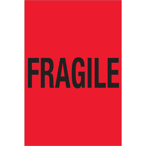 4 x 6" - "Fragile" (Fluorescent Red) Labels 500/Roll