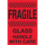 4 x 6" - "Fragile - Glass - Handle With Care" (Fluorescent Red) Labels 500/Roll