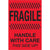 4 x 6" - "Fragile - Handle With Care - This Side Up" (Fluorescent Red) Labels 500/Roll