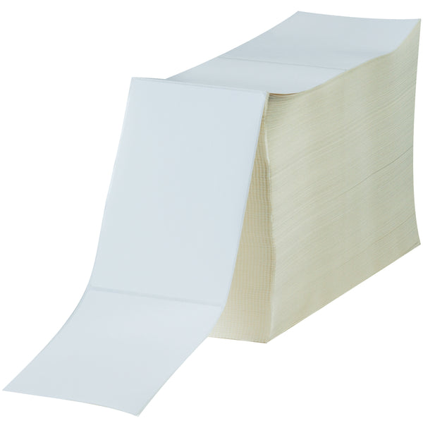 4 x 6" White Fanfold Thermal Transfer Labels 2/Case