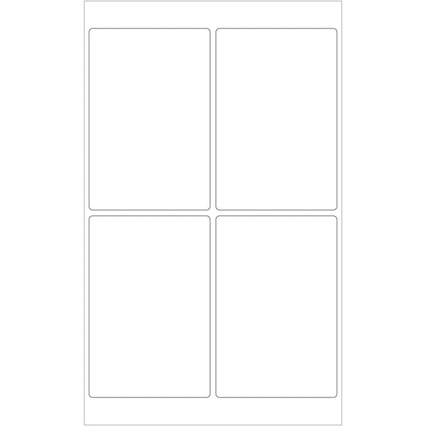 4 x 6" White Rectangle Laser Labels 400/Case