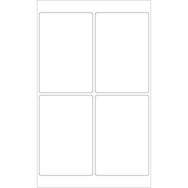 4 x 6" White Removable Rectangle Laser Labels 400/Case