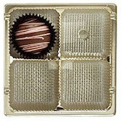 3-7/16 x 3-7/16 x 15/16 (3 oz.) Square Candy Tray Gold 4 Cavities 500/Case