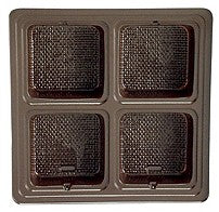 5-1/2 x 5-1/2 x 15/16 (8 oz.) Square Candy Tray Brown 4 Cavities 500/Case