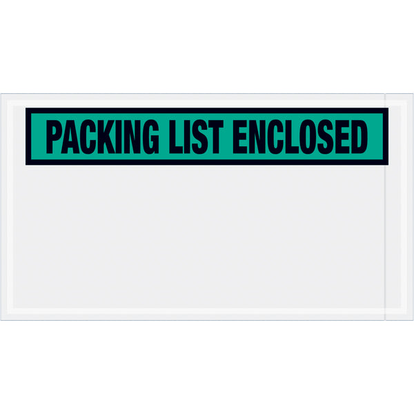 5-1/2 x 10 Packing List Enclosed Envelopes (Panel Face) - GREEN 1000/Case