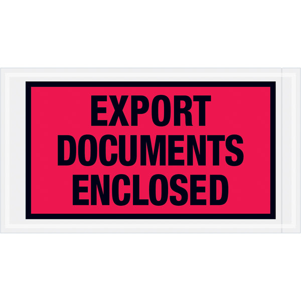 5 1/2 x 10 Red Export Documents Enclosed Envelopes 1000/Case