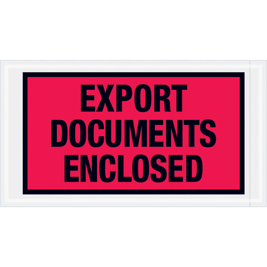 5 1/2 x 10 Red Export Documents Enclosed Envelopes 1000/Case