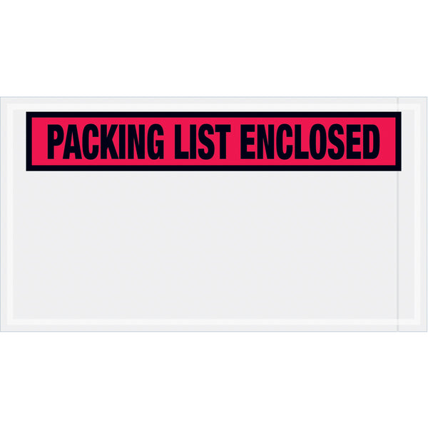 5-1/2 x 10 Packing List Enclosed Envelopes (Panel Face) - RED 1000/Case
