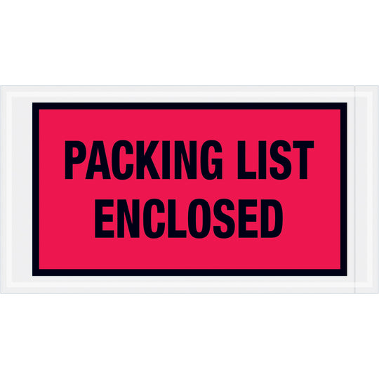5-1/2 x 10 Packing List Envelopes (Full Face) - RED 1000/Case