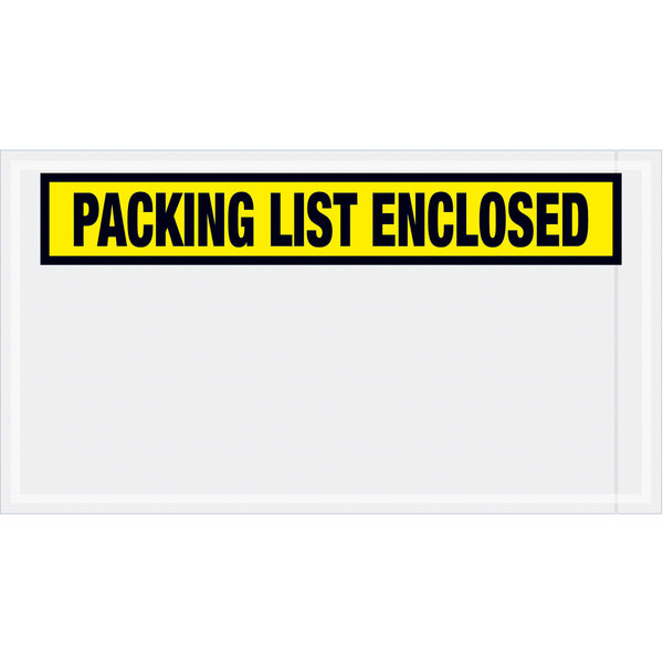 5-1/2 x 10 Packing List Enclosed Envelopes (Panel Face) - YELLOW 1000/Case