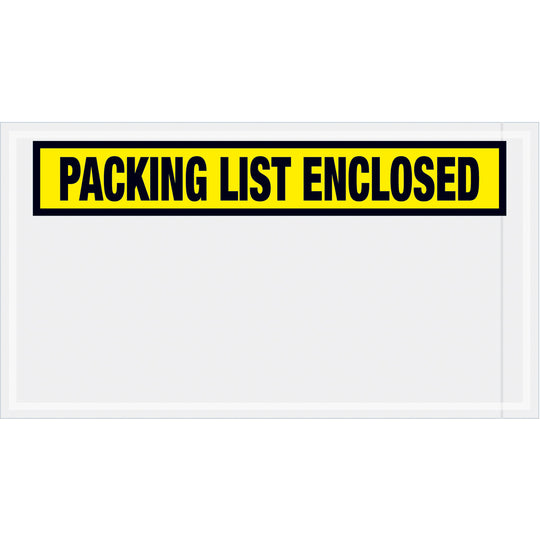 5-1/2 x 10 Packing List Enclosed Envelopes (Panel Face) - YELLOW 1000/Case
