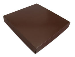 5-3/4 x 5-3/4 x 1-1/8 Brown 8 oz. (1/2 lb.) Square Candy Box LID 250/Case