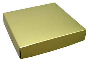 5-3/4 x 5-3/4 x 1-1/8 Gold 8 oz. (1/2 lb.) Square Candy Box LID 250/Case